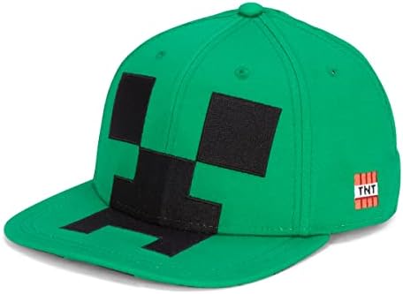 MINECRAFT Snapback Бејзбол Капа Капа Со Ползавец Лице, Зелена, Една Големина