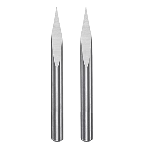 Harfington 2pcs Гравирање CNC рутер бит 1/8 3.175mm Shank 0,2mm врв 20 степени цврсти карбид 3 флејти за дрво акрилик ПВЦ пластика