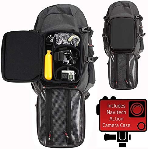 Ранец на ранец и сива складирање на камерата Navitech со интегрирана лента за градите - компатибилен со акционата камера Thieye V6