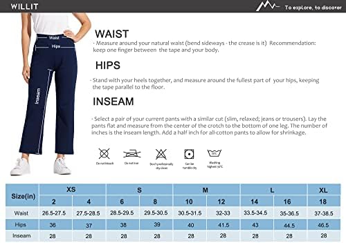 Вилит женски памук џемпери вежбаат атлетски панталони јога салон отворено дно панталони со џебови 28 “