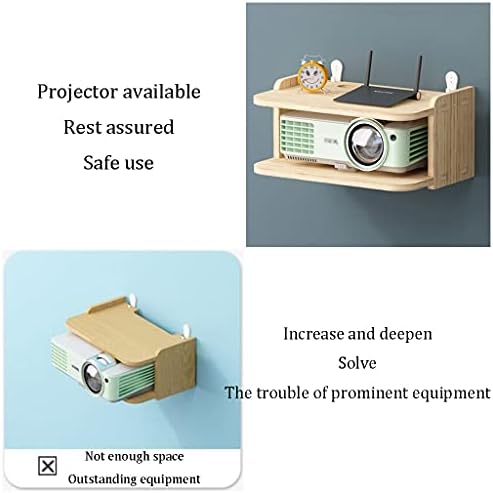 Кутија за складирање на рутер Bienka, wifидни монтирани WiFi декоративни полици за држачи за складирање 2-слојни полица за лебдечка
