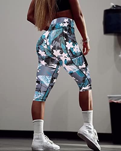 AGSWQ Capri хеланки за жени со џебови со високи половини со јога панталони кои работат хулахопки