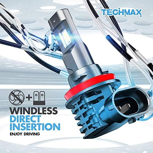 Techmax 9005 H11 Led Светилки Combo, HB3 H8 H9 Ветер Директно Вметнување 24000lm 6500K Ксенон Бел Комплет од 4 Халогени Замена