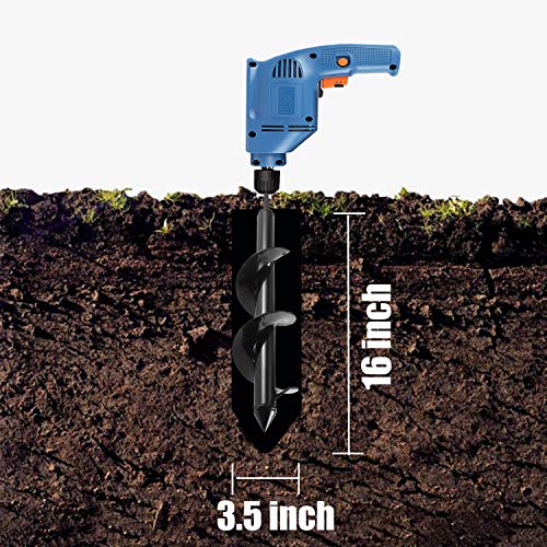 Jayzod 3.5 x16 Цврст Шнекор Дупчалка За Садење,Градина Шнекер Спирала Вежба Малку, Сијалица &засилувач; Постелнина Растенијата Шнекори, Растенија вежба малку за 3/8 Хексад