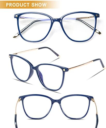 ДУКО Сини Светлосни Очила За Жени Мажи Очила За Блокирање На Сини Зраци Компјутерски Очила За Тинејџери Сини Ретро Квадратни Очила Рамка