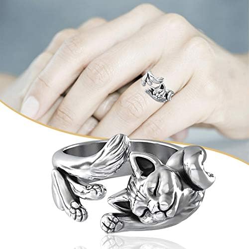 Прстен мачка големина сребрен прстен накит дами бакар 511 модни позлатени прстени прстен
