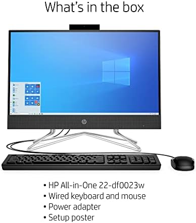 Hp 22 се-во-еден десктоп компјутер I 21,5 FHD IPS екран на допир I AMD Ryzen 3 3250U I 32GB DDR4 1TB SSD + 1TB HDD I DVD-RW тастатура и Bluetooth