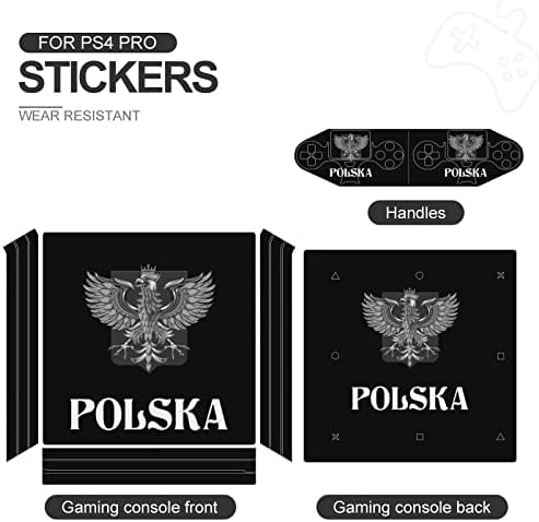 Полска знаме со полски орел ПВЦ лепило налепница налепница на кожата на налепница за PS4 PRO/PS4 тенок контролер