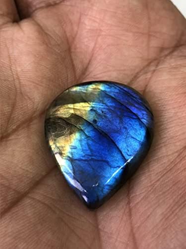 TGSC 41,30 CT природен квалитет на сино оган лабрадорит круша форма со големина 33x27x5 mm лабав скапоцен камен кабохон најдобро