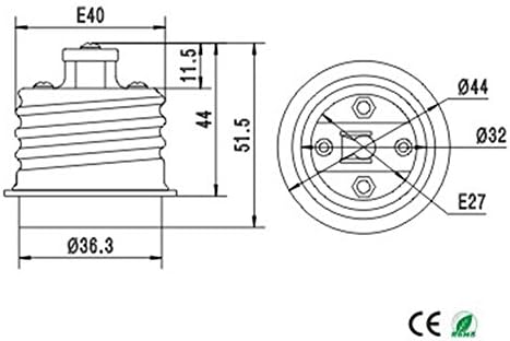 Е-Симпо Е39/Е40 До Е26/Е27 Адаптер Магнат Е39/Е40 До Среден Е26/Е27 Сијалица Светилка Приклучок Конвертор