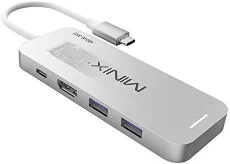 Миникс НЕО Складирање, 480GB АЛУМИНИУМ USB-C Multiport Цврста Состојба Дискови Центар За Складирање СО Излез На Екранот 4K @ 30hz, 2 x