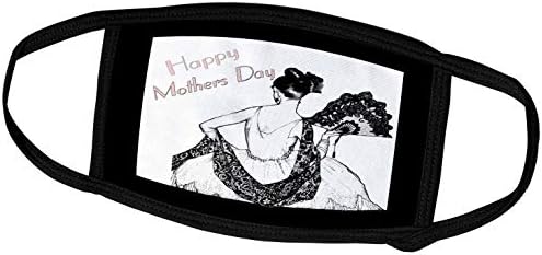 3дроза Леќа Уметност Од Флоренс-Денот На Мајките-Слика На Драматична Црна Бела Дама Со Среќни Мајки Ден-Маски За Лице