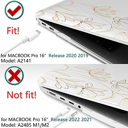 TWOLSKOO За MacBook Pro 16 Инчен Случај 2020 2019 Ослободување Модел А2141 со Допир бар &засилувач; Допир ПРОЕКТ, Пластични Хард Школка Покритие со Trackpad Филм &засилувач; Тастатура Ка