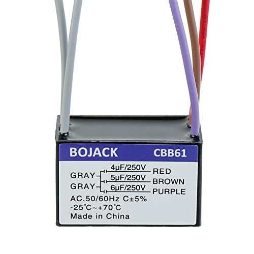 BOJACK CBB61 4.5 uF+5uF+6uF 250V AC Таванот Вентилатор Почетна Кондензатор За Компатибилен Со Пристаништето Бриз &засилувач; Нова Технологија