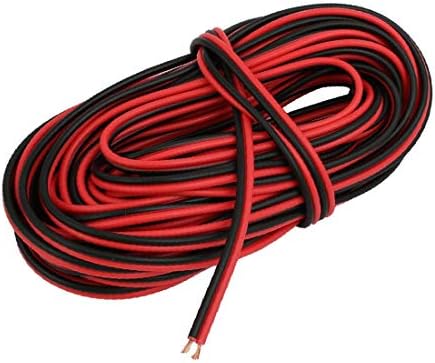 X-Gree 0,5mm2 Внатрешен ПВЦ на отворено Изолиран електричен жица кабел црна црвена 12 метар (0,5мм2 кабел de alambre eléctrico aislado pvc надворешни пара-внатрешни внатрешни работи, rojo, n