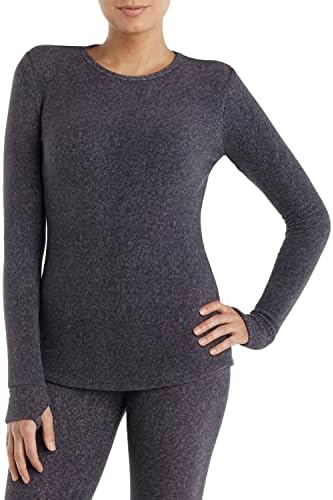 Cuddl Duds Climateright Women's Sturreece Fleece Long Base Base Layer Top - вратот на екипажот на екипажот