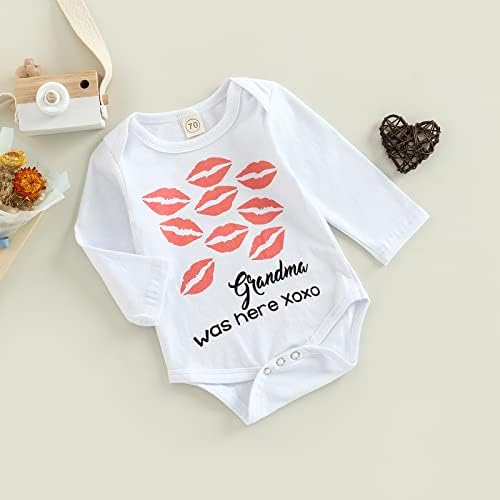 LXXIASHI новороденче Бебе бело памук со долги ракави со долги ракави, печати ромпер -каросерија облека облека