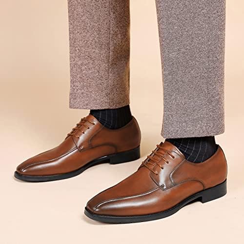 Машки чевли класични деловни кожени чевли мода ретро обична цврста боја чипка на кожа чевли за мажи работа патики шоу 10