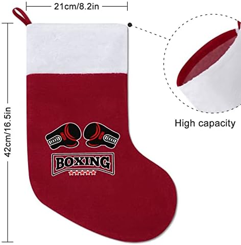 Сакам боксерски чорапи за порибување со кадифен камин што виси за Божиќно дрво