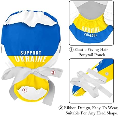 Поддршка на Украина 2 парчиња прилагодливи буфонски капи со копчиња и капаци за вратоврска на главата за џемпери лента