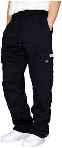 Мажите лесни џемпери со џебови лабави се вклопуваат во класичен основен карго за влечење панталони кои трчаат пешачки панталони