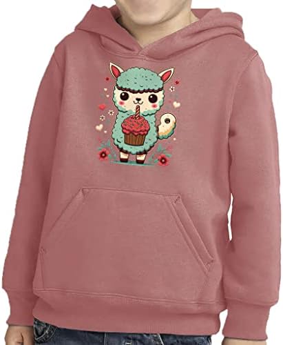 Лама цветно дете пуловер качулка - цветен сунѓер руно качулка - качулка за цртани филмови за деца