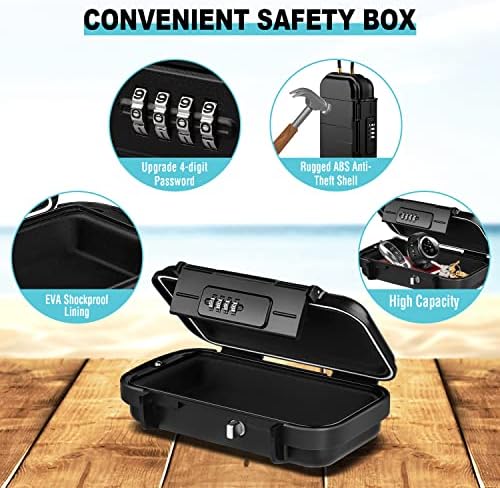 Хуанланг Преносна безбедна кутија за заклучување со комбинирано заклучување мини плажа за патувања безбедно водоотпорна мала кутија