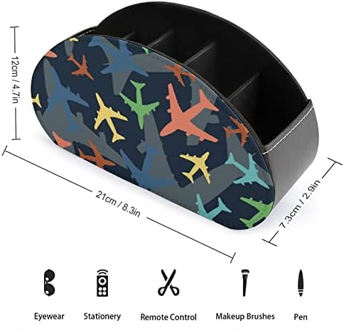 Шарени авиони PU кожа ТВ далечински управувач држачи за складирање на канцеларија за складирање на кутија за складирање со 5 оддели