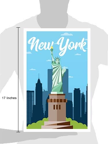 Постери за патувања во Дамдеколи, сет од 4, 11х17 инчи, украс за печатење во wallидови, Newујорк, Лондон, Токио, Париз