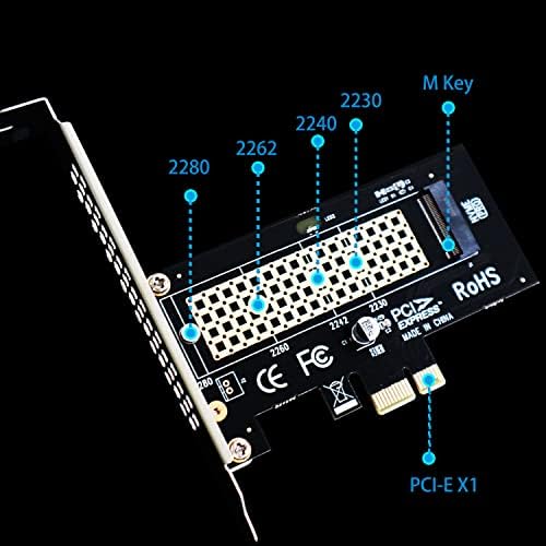 GLOTRENDS M. 2 Pcie X1 Адаптер Со M. 2 Завртка За M. 2 PCIe 4.0/3.0 SSD , PCIe X1/X4/X8/X16 Лента Инсталација, Но Само PCIe X1 Пропусен Опсег