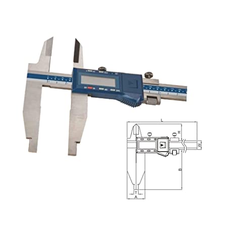 Dasqua 2710-1105 Ip54 Дигитален Дебеломер Со Горната Вилица, 0-300mm/0-12 Опсег, 0.01/0.0005 Резолуција, 0.04/0.002 Точност