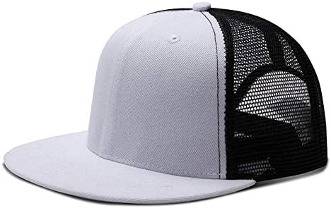 Yizhichu1990 Unisex обичен рамен Бил за прилагодување на бејзбол капа празно Snapback Mesh Trucker Hat