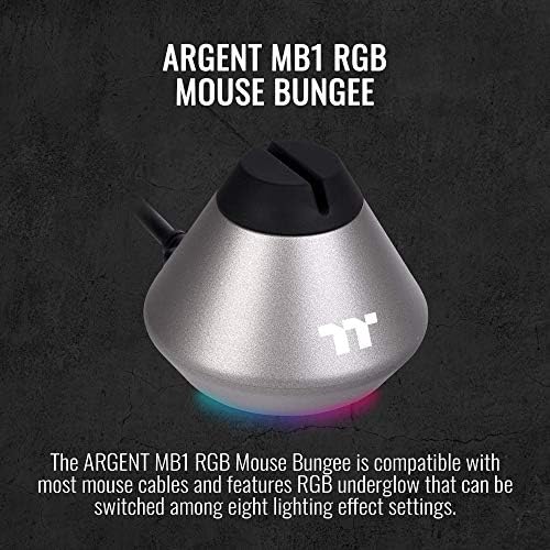 Thermaltake Аргент HS1 Rgb Слушалки Стојат &засилувач; Аргент MB1 RGB 16.8 Милиони Rgb Боја Софтвер Овозможено Глувчето Bungee, Алтра-Компактен