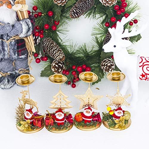 СОИМИС 4 парчиња Божиќен Свеќник Украс Божиќна Свеќа Снегулка Елен Петкратна Ѕвезда Божиќен Свеќник Декорација На Забава