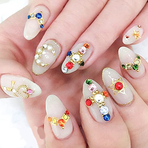 Ванкиф нокти уметнички рингестони, 12 обоени скапоцени камења за нокти додатоци за дизајн на нокти, сјајни аб кристали накит