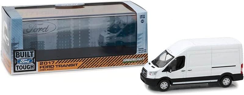 Greenlight 2017 за Ford Transit Extended Van High Roof Oxford White 1/43 Diecast Truck Pre-Builed Model