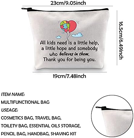 Wcgxko Аутизам Свест Подарок Ви Благодариме Подарок Шминка Торба За Аутизам Наставник Помошник Поддржувач