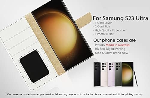 За Samsung S23 Ultra, За Samsung Galaxy S23 Ultra, Дизајниран Флип Паричник Телефон Случај Покритие, А4215 Зелена Вилинско Коњче 4215