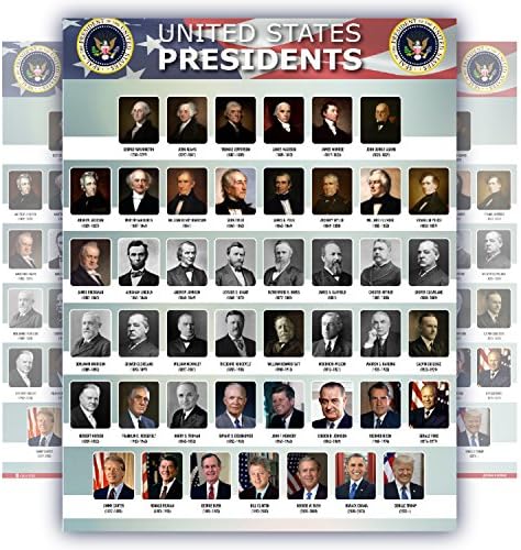 Претседатели на САД на Соединетите Американски Држави Постер Нов oeо Бајден табела ламинирана училница Голем портрет Училишен wallиден декорација