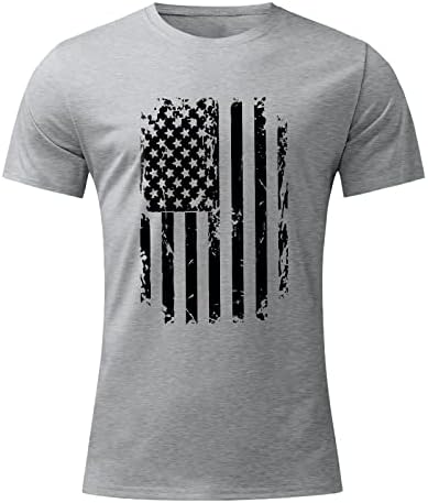 XXBR Денот на машката за независност на кратки кошули со кратки ракави, мажи на 4-ти јули на 4-ти јули Американско знаме на врвот на обичните