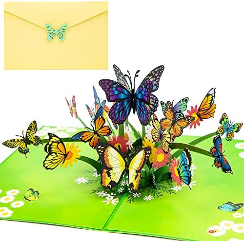 Шаронлили Летање Пеперутки Поп-Ап Картичка, 3д Цвет Пеперутка Роденден Картичка, Пеперутка Летаат Надвор Картички За Денот На Вљубените, Дипломирањето, Годишнинат?