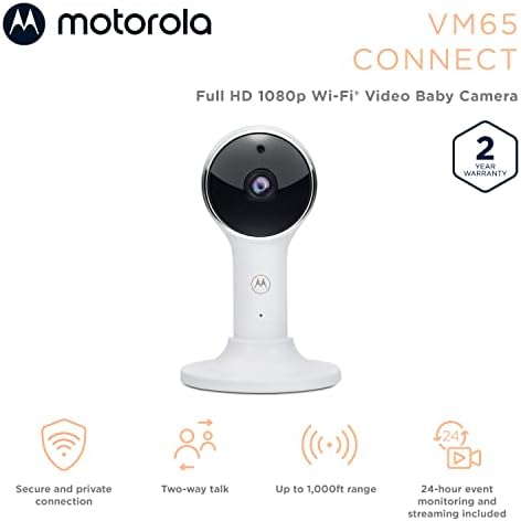 Motorola Бебе Монитор КАМЕРА VM65-WiFi Видео Камера СО HD 1080p-Се Поврзува Со Паметен Телефон Стан, 1000ft Долг Дострел, Двонасочен