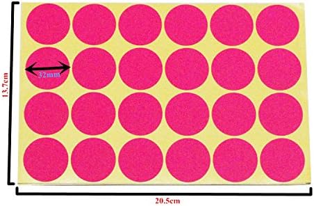 ЛИЈ 32мм Налепници Со Тркалезни Точки Етикети За Кодирање Во Боја, 12 Различни Избрани Бои Етикети Со Точки, 24 Листови