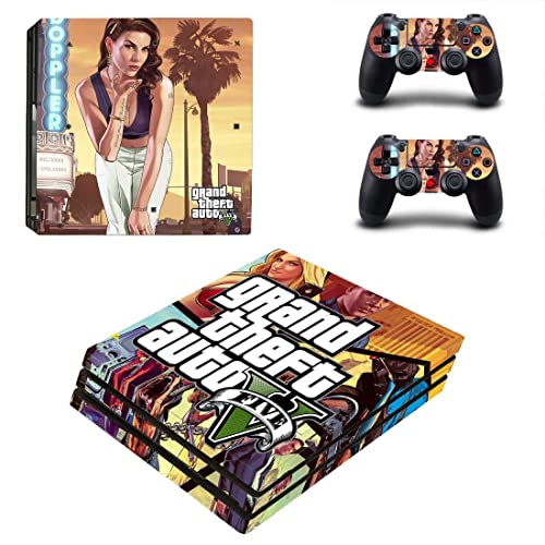 За PS4 Slim - Game Grand GTA Theft и Auto PS4 или PS5 налепница за кожа за PlayStation 4 или 5 конзола и контролори Декларална винил