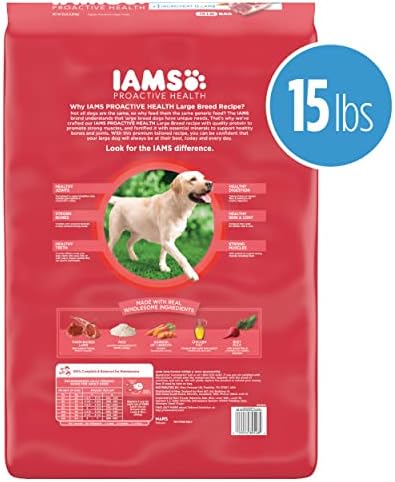 ИАМС Голема Раса Возрасни Суво Куче Храна Јагнешко &засилувач; Ориз Рецепт, 15 фунти. Торба