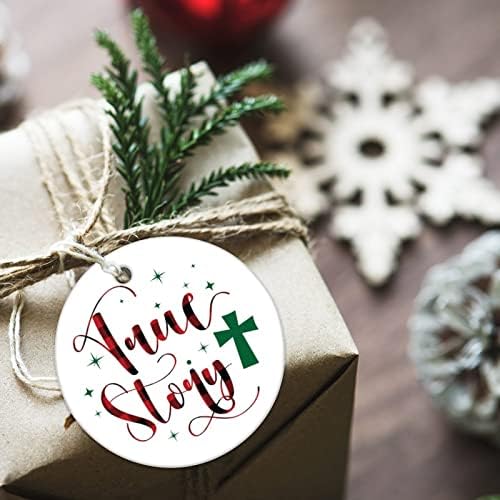 Вистинска приказна Божиќни керамички украси Бафало карирани Божиќни висечки украси весели и светло гроздобер Божиќен мемлиен украс