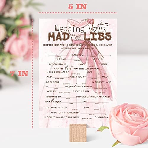 Картичка за игра за невестински туш, подарок за свадба за ангажман, розови свадбени теми | свадбени завети Луди либс-30 картички