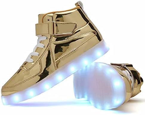 Суфуину Децата Ги Осветлуваат Чевлите Со USB Полнење Трепкачки LED ПАТИКИ Високи Врвни Прозрачни Танцувачки Чевли За Момчиња И Девојчиња Дете Унисекс