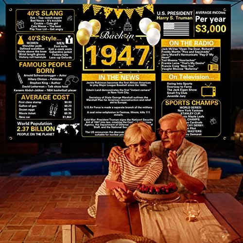 Креници Црно Злато 76-Ти Роденден Украси, Гроздобер Назад Во 1947 Година Роденден Позадина Банер, Големи 76 Години Роденден Годишнината Постер