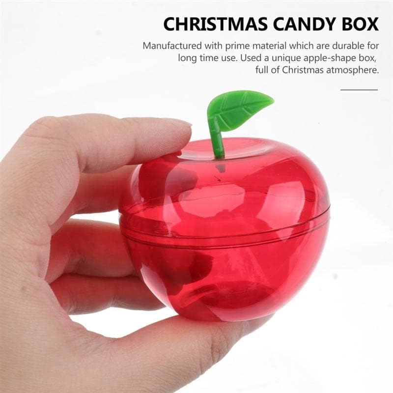 Cheeseandu 12 парчиња Божиќен сад со јаболка исполнет пластични јаболка за бобинг пластични топки за пополнување, Божиќни играчки